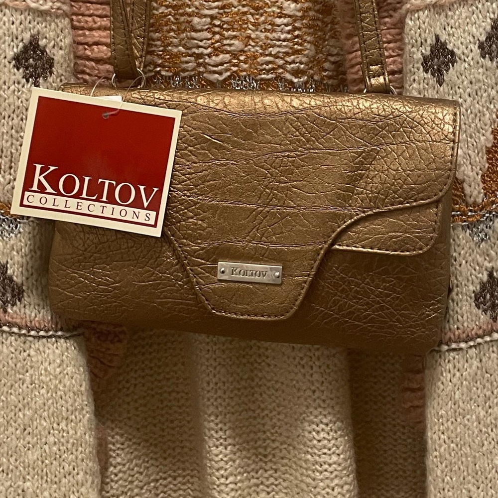 NWT Koltov Metallic Bronze Crossbody purse